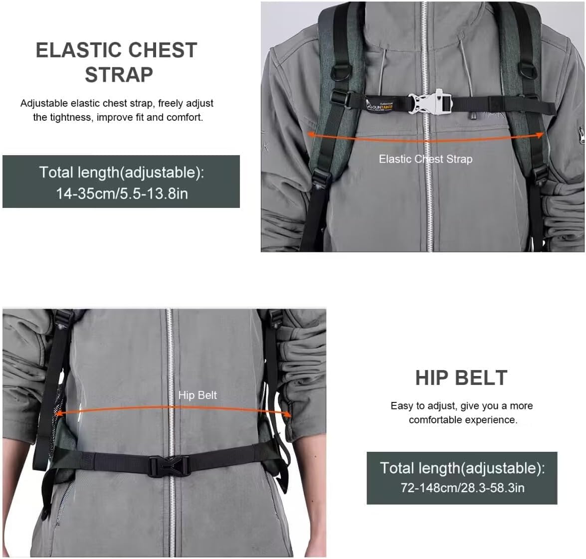 MOUNTAINTOP 40L Hiking Backpack Lightweight Travel Backpack for Men&Women Outdoor Camping Backpacking