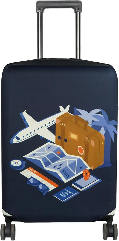 HYPER VENTURE Washable Luggage Cover - Fashion Suitcase Protector Fits 18-22 Inch Luggage (Journey, S)