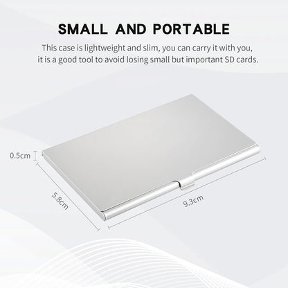 Aluminum SD Card Case, 6Slots Ultrathin SD Card Holder, Memory Card Storage Holder, Fit for 2 SD Card, 4 Micro SD Card, Silver