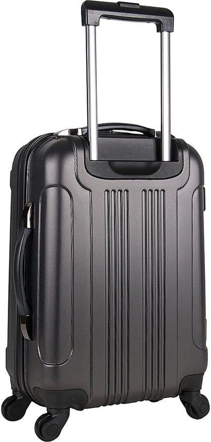 Kenneth Cole REACTION Out of Bounds Lightweight Hardshell 4-Wheel Spinner Luggage, Midnight Black, 20-Inch Carry On