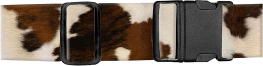 Luggage Straps for Suitcases, Adjustable Travel Belt, Durable Wide Luggage Strap, Cute Suitcase Strap Identifiers with Buckle, Bag Straps for Luggage, Retro Brown Cowhide