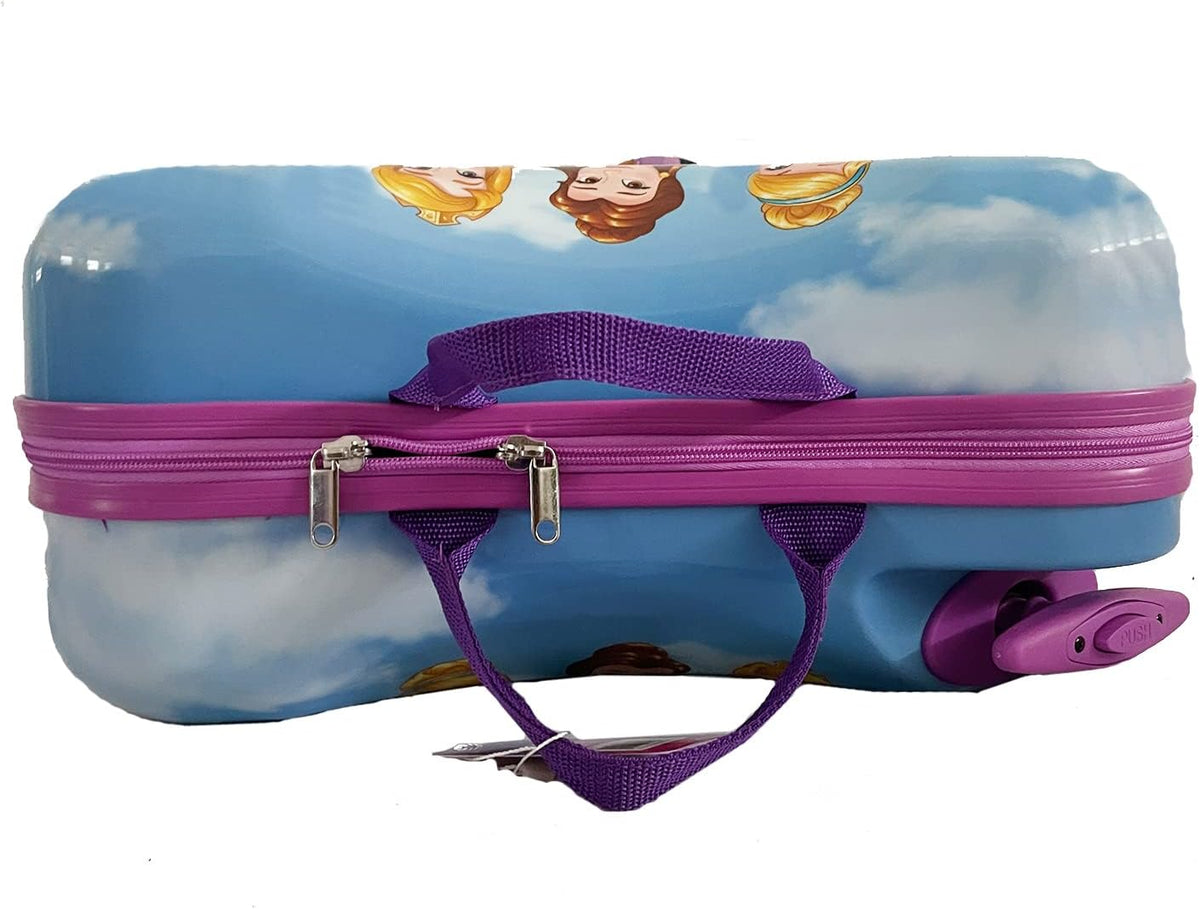 Disney Princess Ride on Suitcase for Kids, 18'' Toddler Carry-On Luggage With Wheels, Cute Lightweight Kids Travel Suitcase Trolley