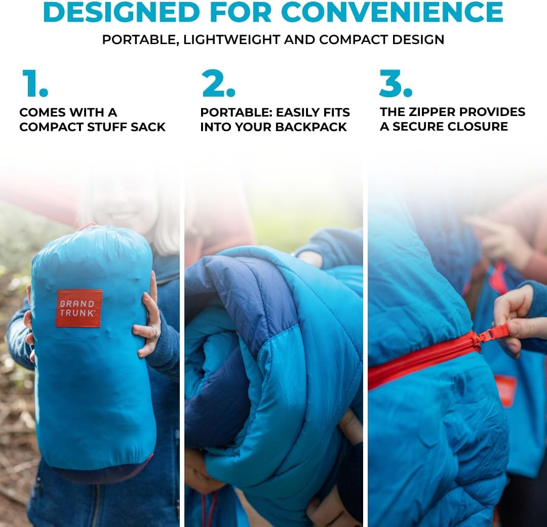 Grand Trunk 360 ThermaQuilt 3-in-1 Hammock Underquilt, Blanket and Sleeping Bag (Blue/Navy Blue)