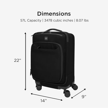 TravisMathew Quad Carry-On Spinner TMB400, Black
