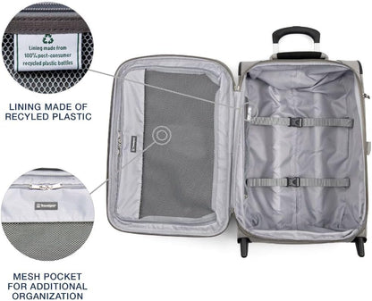 Travelpro Maxlite 5 Softside Expandable Upright 2 Wheel Carry on Luggage, Lightweight Suitcase, Men and Women, Champagne, Carry On 22-Inch