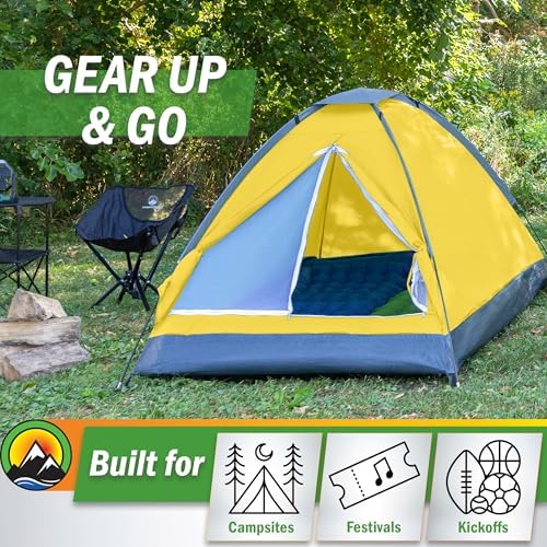 2 Person Camping Tent with Rain Fly and Carrying Bag – Lightweight Outdoor Pop Up Tents for Camping Essentials, Music Festivals, Backpacking, Hiking, or Beach Shelter by Wakeman Outdoors