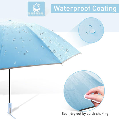 Bodyguard Inverted Umbrella - Large Windproof for Rain & Sun, Compact Reverse With Reflective Stripe, Teflon-Coated for Women Men, Travel Folding With Cover Bag