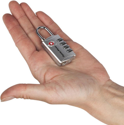 TSA Luggage Locks with 4 Digit Combination – Heavy Duty Set Your Own Padlocks for Travel, Baggage, Suitcases & Backpacks – 1 Pack Silver