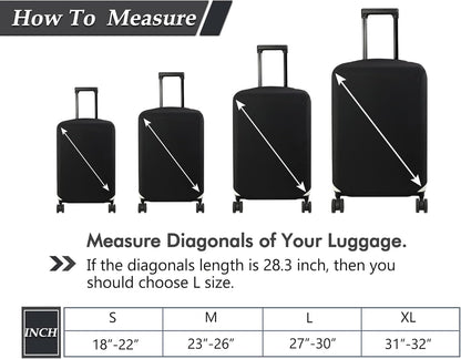 HYPER VENTURE Washable Luggage Cover - Fashion Suitcase Protector Fits 31-32 Inch Luggage (Black, XL)