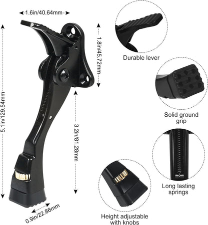 Black Kick Down Door Stoppers for Bottom of Door, Heavy Duty Kickdown Door Stop, Adjustable Door Stoppers, One Touch Kick Down Stopper (4 Inch x 1 Pack)