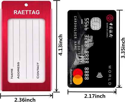 Luggage Tags Metal Suitcase Tags Travel Bag ID Identifier Luggage Tag (Red 2-Pack)