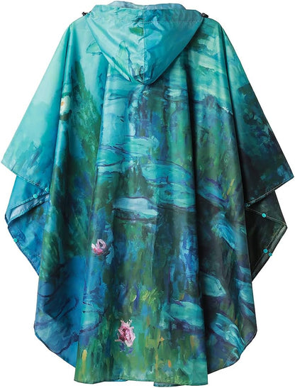 SaphiRose Rain Poncho Jacket Coat Hooded for Adults with Pockets