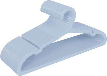 30 Pack Clothes Hangers, Non Slip Plastic Coat Hangers, Space Saving, Heavy Duty, Hanging Dry Wet Clothes, 16.4" x 8.3", Light Blue UAPY0530L