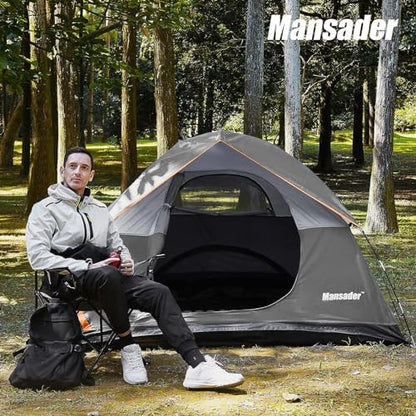 Camping Tent, Waterproof 2/3/4 Person Tents for Camping, Lightweight Easy Set Up Outdoor Hiking Tent Backpacking Tent with Carry Bag, Backpack Tent Suit for Family Beach Hiking Travel