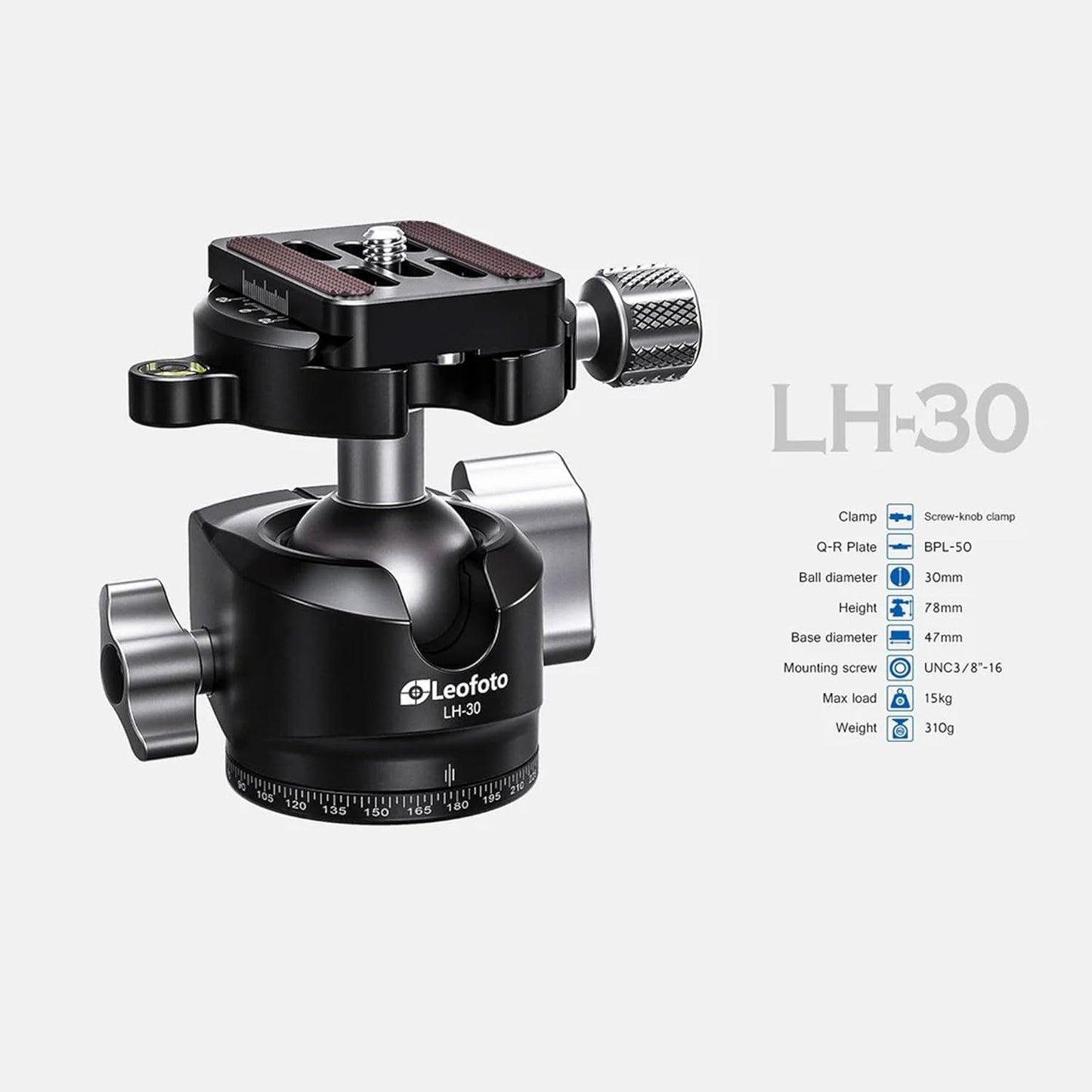 Leofoto Professional Camera Tripod, 46" Compact Carbon Fiber Tripod for DSLR Video Camcorder, 4 Leg Sections, 360° Ball Head, Max Load 8KG/18Lb (LS-254CX+LH-30)