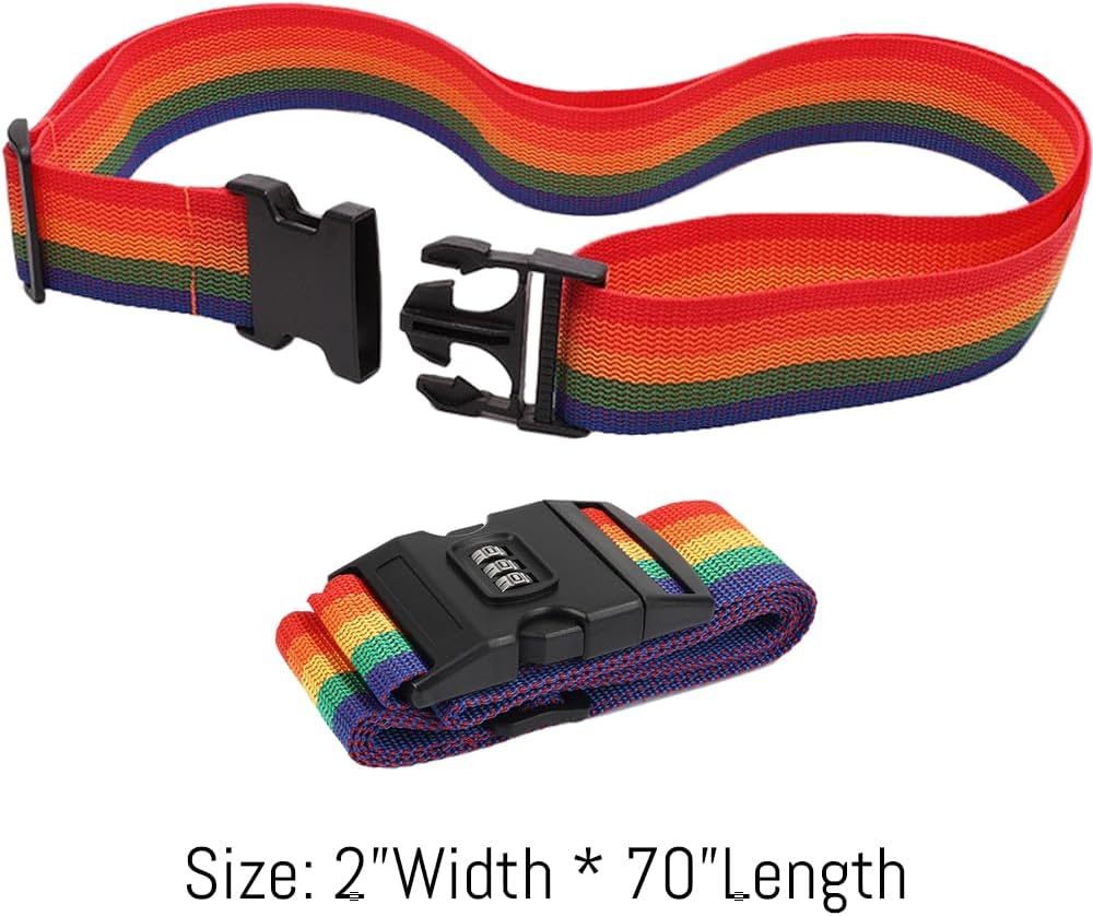 1PC Custom Embroidery Luggage Strap with Your Text/Name,Personalized Luggage Straps with Lock for Suitcases,Adjustable Suitcase Strap Belt Tag for Secure Travel