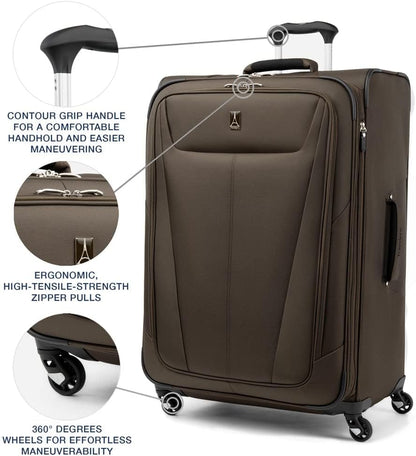Travelpro Maxlite 5 Softside Expandable Checked Luggage with Spinner Wheels, Lightweight, 29-Inch — Mocha