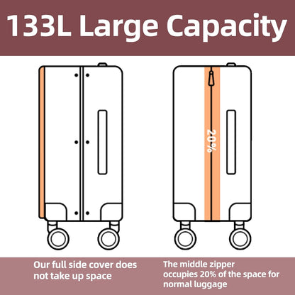 29 Inch Luggage with Expansion & Side Opening Design, 50 * 31(35)*76cm, 117L~133L Ligthweight ABS+PC Hardshell Checked Suitcase, TSA Lock & YKK Zipper with HINOMOTO 360° Wheels, Pink