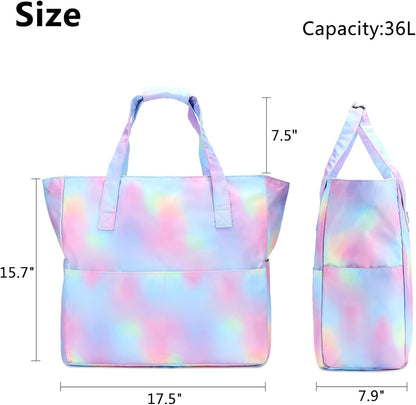 Waterproof Beach Tote Pool Bags for Women Ladies Extra Large Gym Tote Carry On Bag With Wet Compartment for Weekender Travel