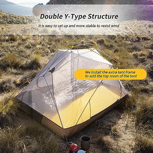 Naturehike Mongar 2 Person Backpacking Tent, 3 Season Ultralight Lightweight 2 Person Tent, Double Layer Free Standing Tents for Camping Hiking Cycling