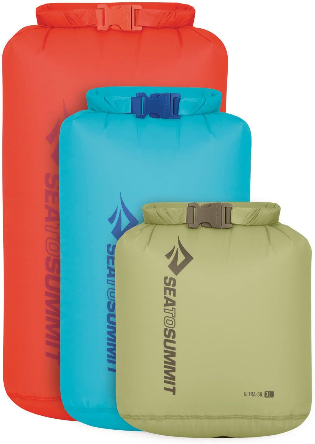Sea to Summit Ultra-Sil Dry Bag Set, Ultralight Waterproof Stuff Sack (3L, 5L, and 8L)
