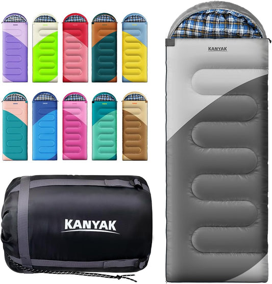 Camping Sleeping Bag, 32℉ Sleeping Bags for Adults Kids Teens Cold Weather Warm Sleeping Bag Winter for 3-4 Season Camping, Camping Gear Equipment, Traveling, and Outdoors