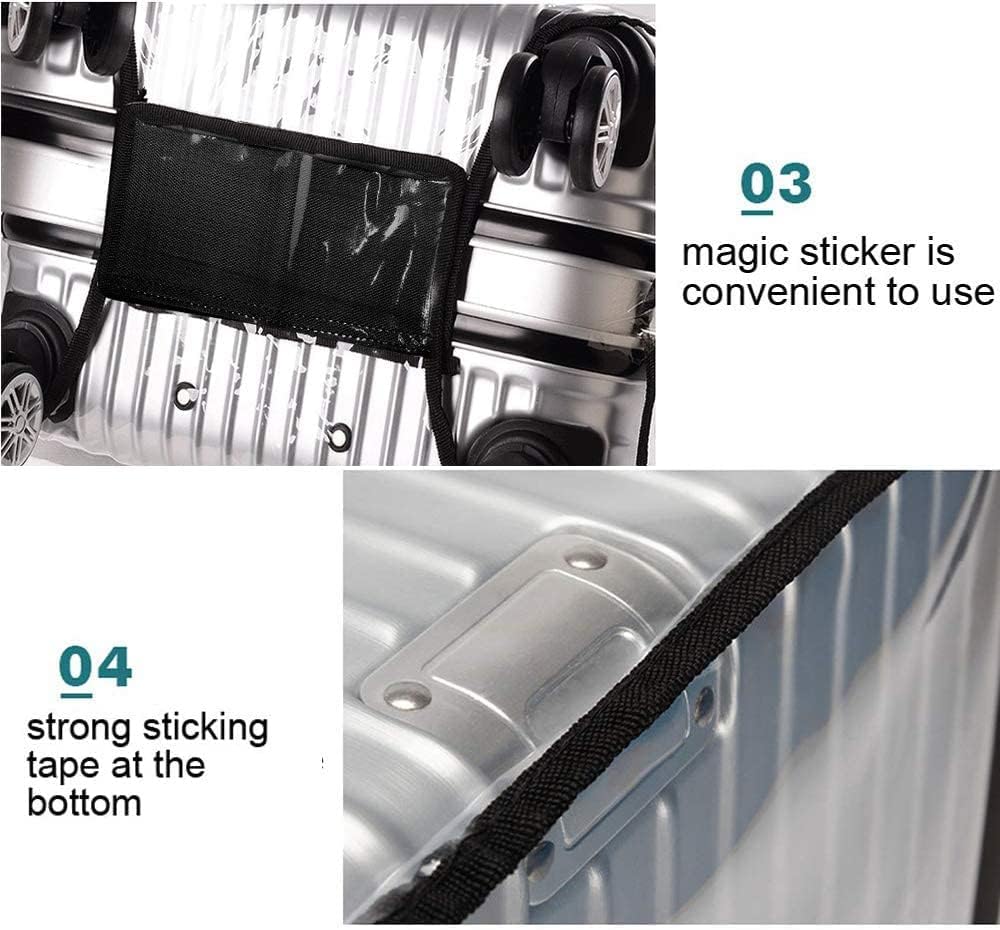 3 PCS PVC Luggage Protector Covers for TSA Approved 20/24/28 Inch Clear Suitcase Cover Protector Transparent Luggage Protective Cover Set