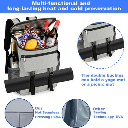 Cooler Backpack, 30 Cans Backpack Coolers Insulated Leak Proof for Men Women, Ice Chest Beach Cooler Bag, Portable Lunch Backpack for Camping Hiking Picnic Travel