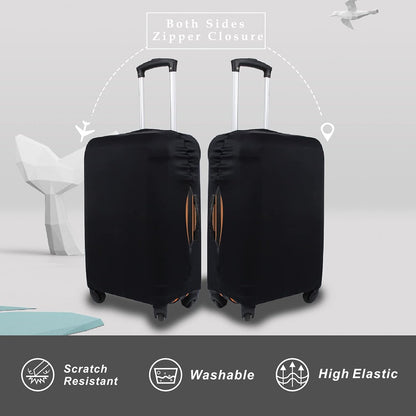 Explore Land Travel Luggage Cover Suitcase Protector Fits 23-26 Inch Case (Black, M)