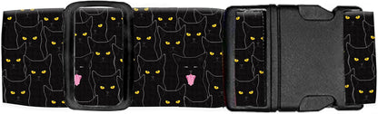 Luggage Straps for Suitcases Travel Belt Accessories, Cute Suitcase Strap, Adjustable Luggage Belt Strap, Heavy Duty with Quick-Release Buckle Luggage Strap Luxury Black Cats