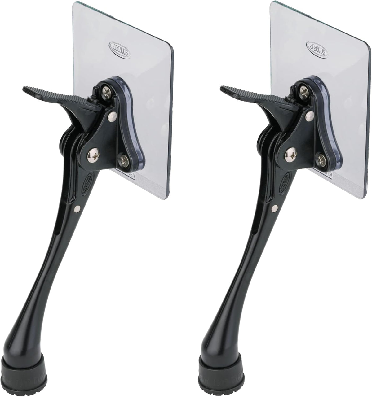 One-Touch Doorstop Adhesive Bracket (Black, 6inch x 2pack)