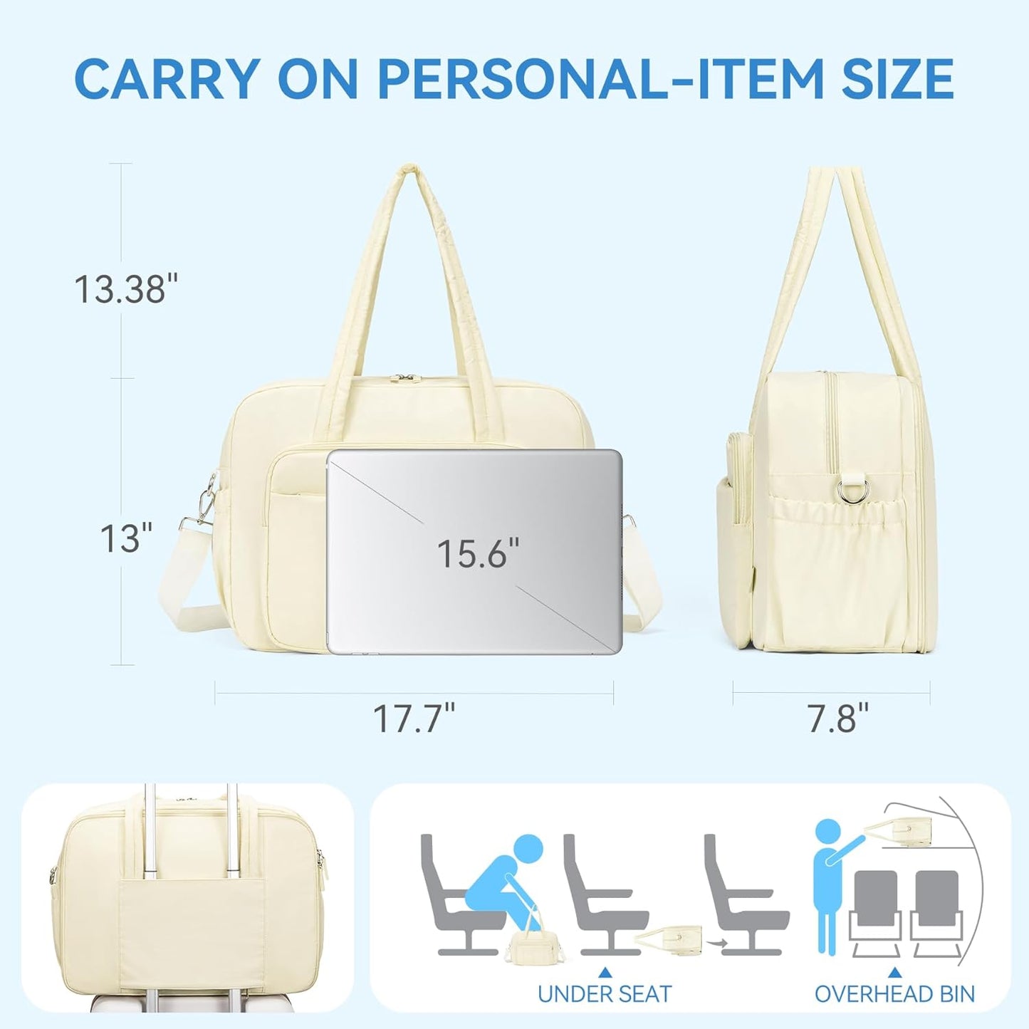 CLUCI Gym Bag for Women, Travel Duffle Bag Carry on Weekender Bags Puffer Tote Bag