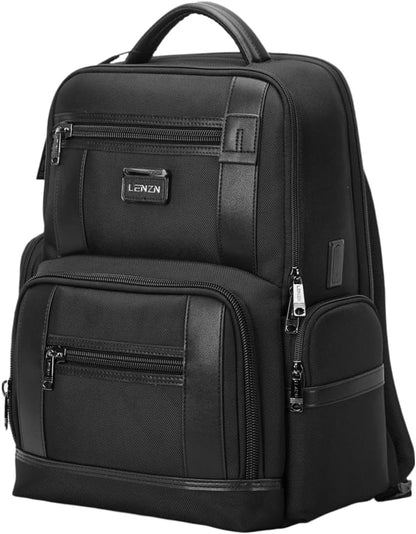 Laptop Business Backpack for Men & Women, Work Backpack Fits 15.6 Inch, Premium Qulity Travel Bag with USB Charging Port, Water-Resistant, Durable Nylon, Computer Bookbag with Multiple Pockets