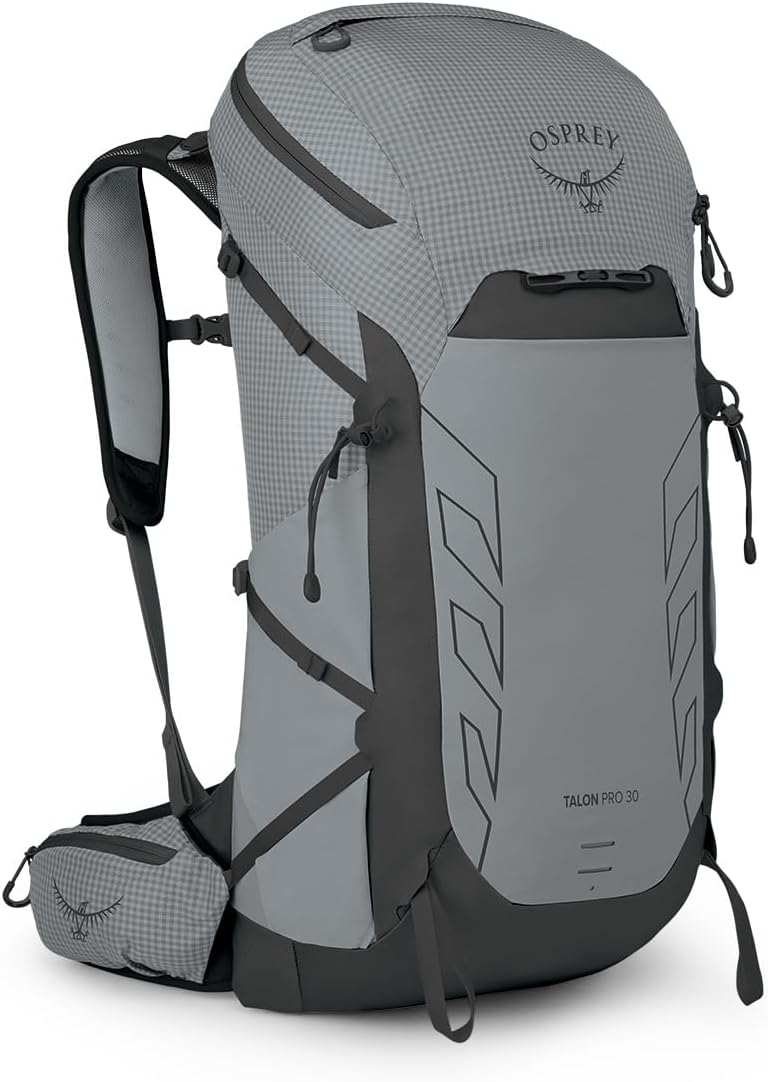 Osprey Talon Pro 30L Men's Hiking Backpack with Hipbelt, Silver Lining