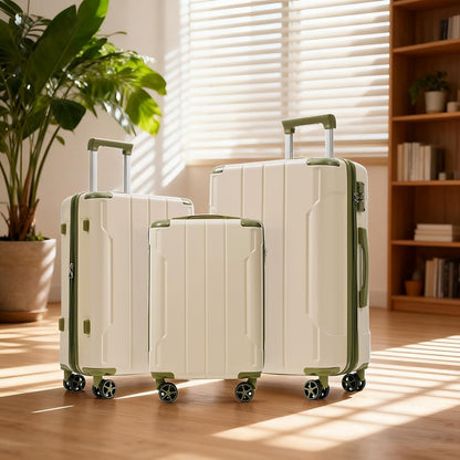 Merax Luggage Set 3 Piece Hardshell Suitcases with Spinner Wheels, TSA Lock, Lightweight Travel Luggage 20" Carry On 24" 28" Expandable Checked for Family Trips