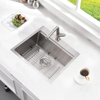 Bar Sink Drop In Workstation-Bokaiya 21x20 Small Drop In Kitchen Sink Stainless - Image 2