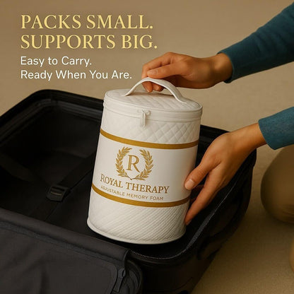 Royal Therapy Travel Memory Foam Pillow 2-Pack, Neck Pillow Bamboo Adjustable Side Sleeper Pillow