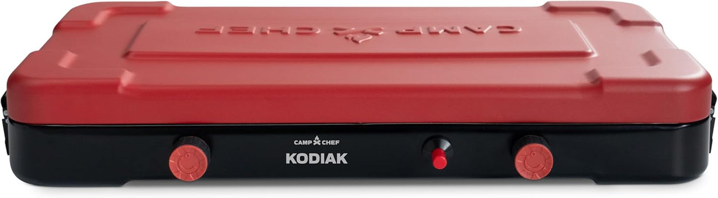 Camp Chef Mountain Series Kodiak - High Outpt Two-Burner Camp Stove - Lid Doubles as Windscreen - Portable Cooking Stove - For Outdoor Cooking - 20,000 BTU’s