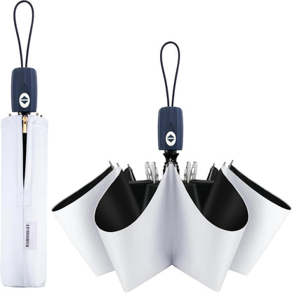 Color Glue Coating Sun Umbrella UV Protection Compact Folding Windproof Parasols Travel Auto Open Close Blocking UV 99.98%