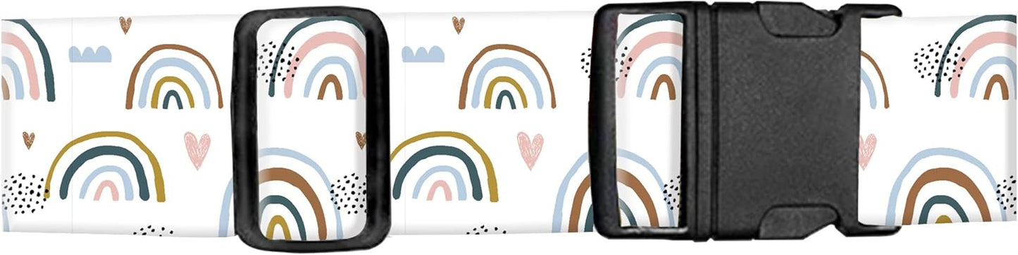 Luggage Straps for Suitcases, Adjustable Travel Belt, Durable Wide Luggage Strap, Cute Suitcase Strap Identifiers with Buckle, Bag Straps for Luggage, Cute Rainbow Design