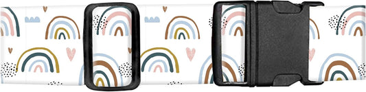Luggage Straps for Suitcases, Adjustable Travel Belt, Durable Wide Luggage Strap, Cute Suitcase Strap Identifiers with Buckle, Bag Straps for Luggage, Cute Rainbow Design