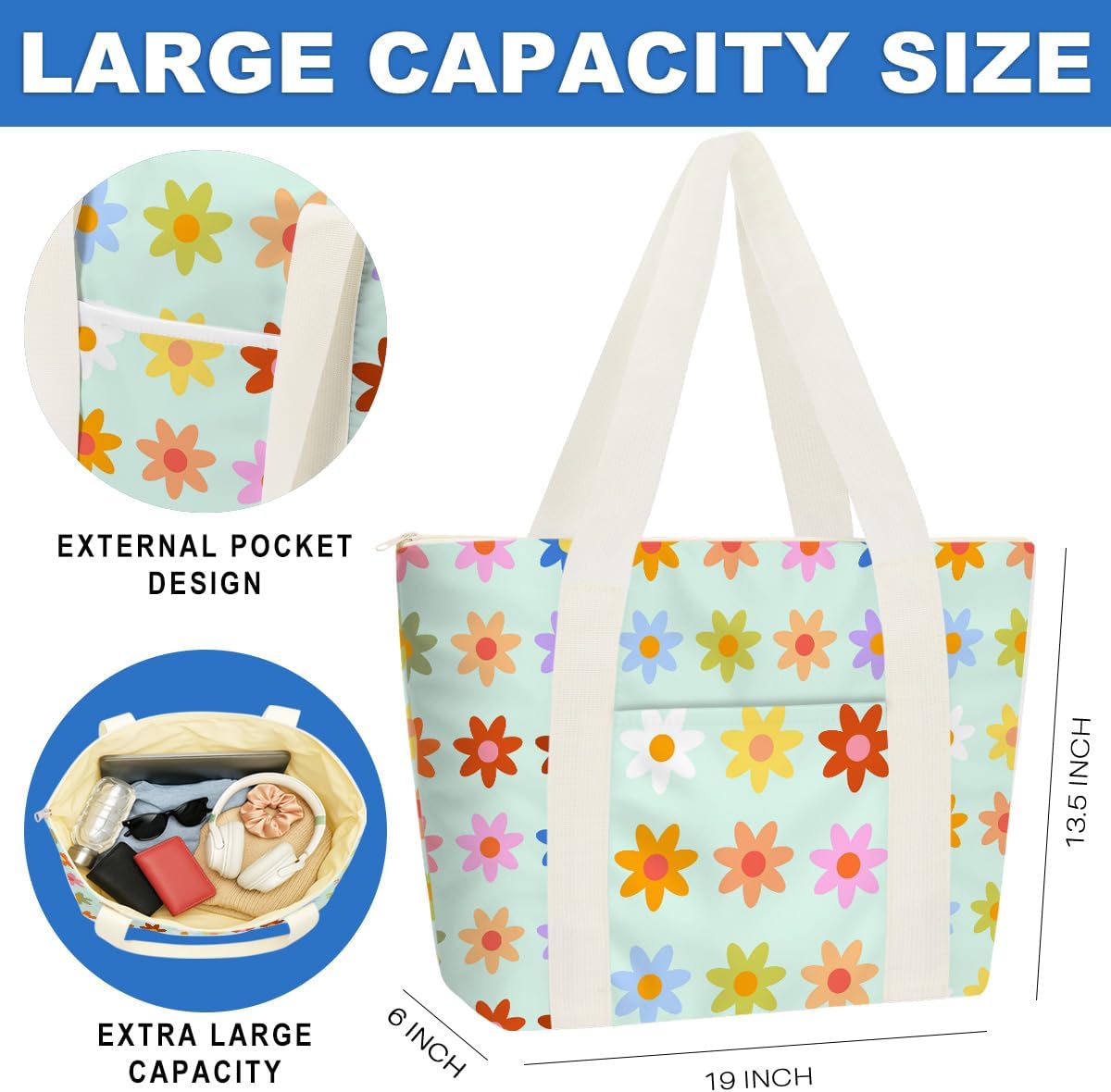 Beach Bags Wet Bag for Swimsuit Tote Bag for Friends Travel Gifts, Aloha Bags Waterproof Vacation Essential