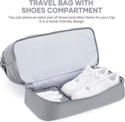 Travel Duffel Bag, Sports Tote Gym Bag, Shoulder Weekender Overnight Bag for Women