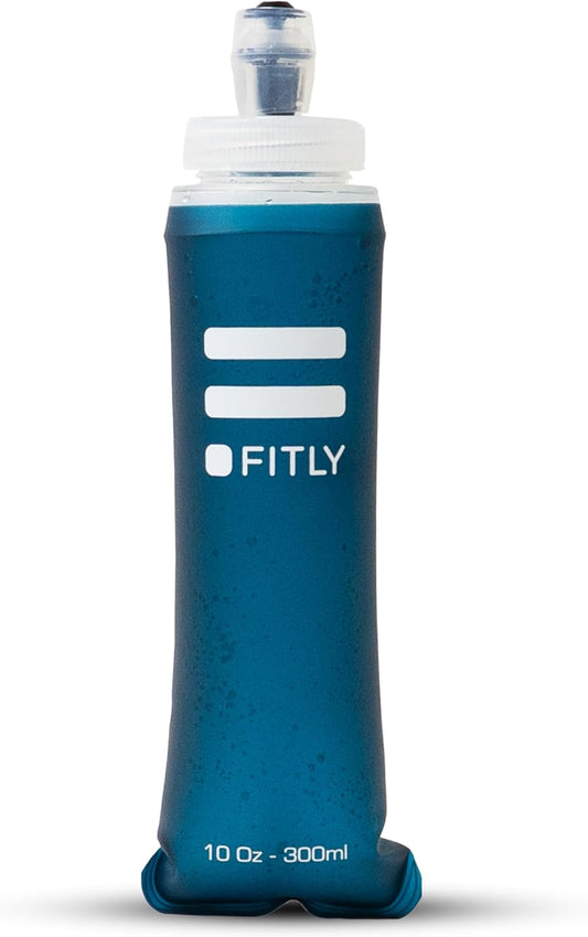 FITLY Soft Flask - Shrink As You Drink Soft Water Bottle for Hydration Pack - Folding Water Bottle Ideal for Running, Hiking, Cycling, Climbing & Rigorous Activity