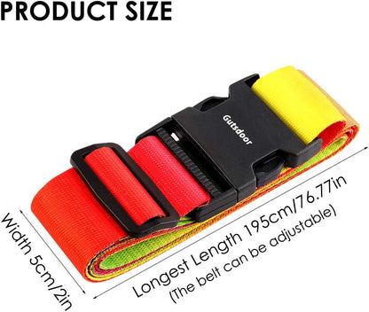 Adjustable Travel Luggage Strap Suitcase Belt Travel Bag Accessories 1.96 in W x 6.23 ft L
