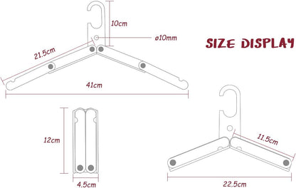 Hikeman Travel Hangers Metal Heavy Duty Folding Hangers for Wet Clothes Portable Space Saving Travel Accessories for Camping Cruise Hotel (3, Black)