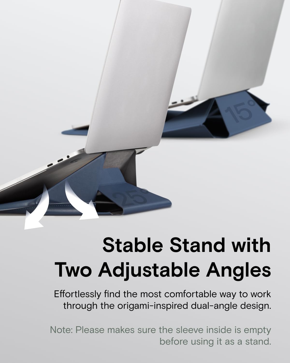 MOFT Laptop Carry Sleeve, 2-in-1 Laptop Bag & Stand for 13" MacBook Air/Pro & Dell/HP/Lenovo/Asus, Stylish Slim Computer Sleeve Bag with Expandable Storage for Computer Accessories, Deep Blue