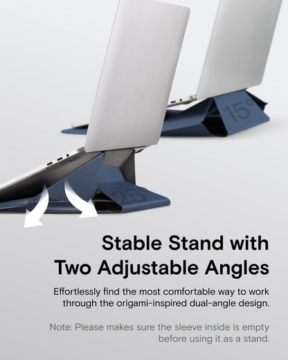 MOFT Laptop Carry Sleeve, 2-in-1 Laptop Bag & Stand for 13" MacBook Air/Pro & Dell/HP/Lenovo/Asus, Stylish Slim Computer Sleeve Bag with Expandable Storage for Computer Accessories, Deep Blue