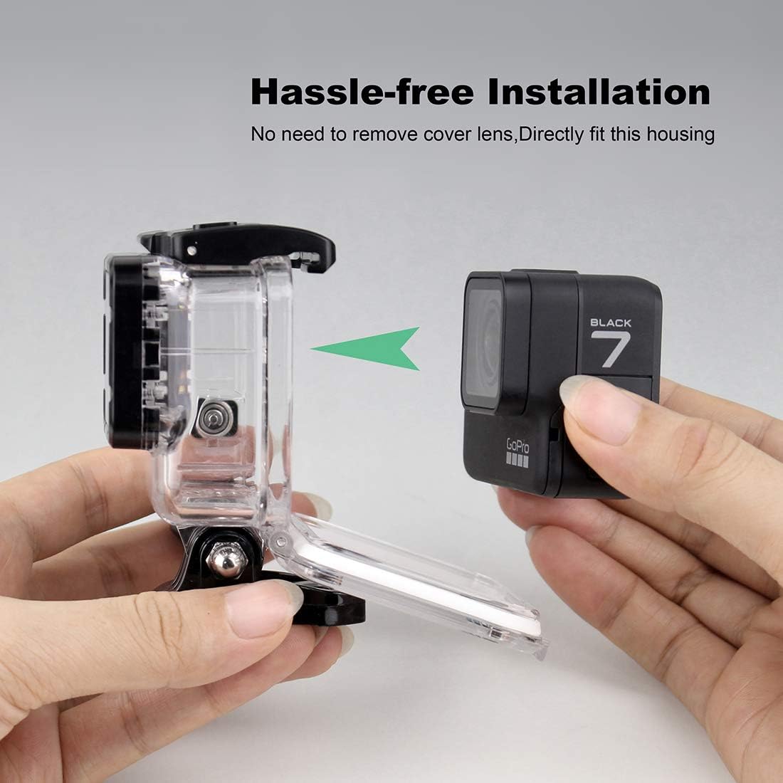 Waterproof Case for GoPro Hero 2018/7/6/5 Black - 45M Underwater Protective Dive Housing Shell for Go Pro Hero7 Hero6 Hero5 Camera with Tripod Bracket Accessories