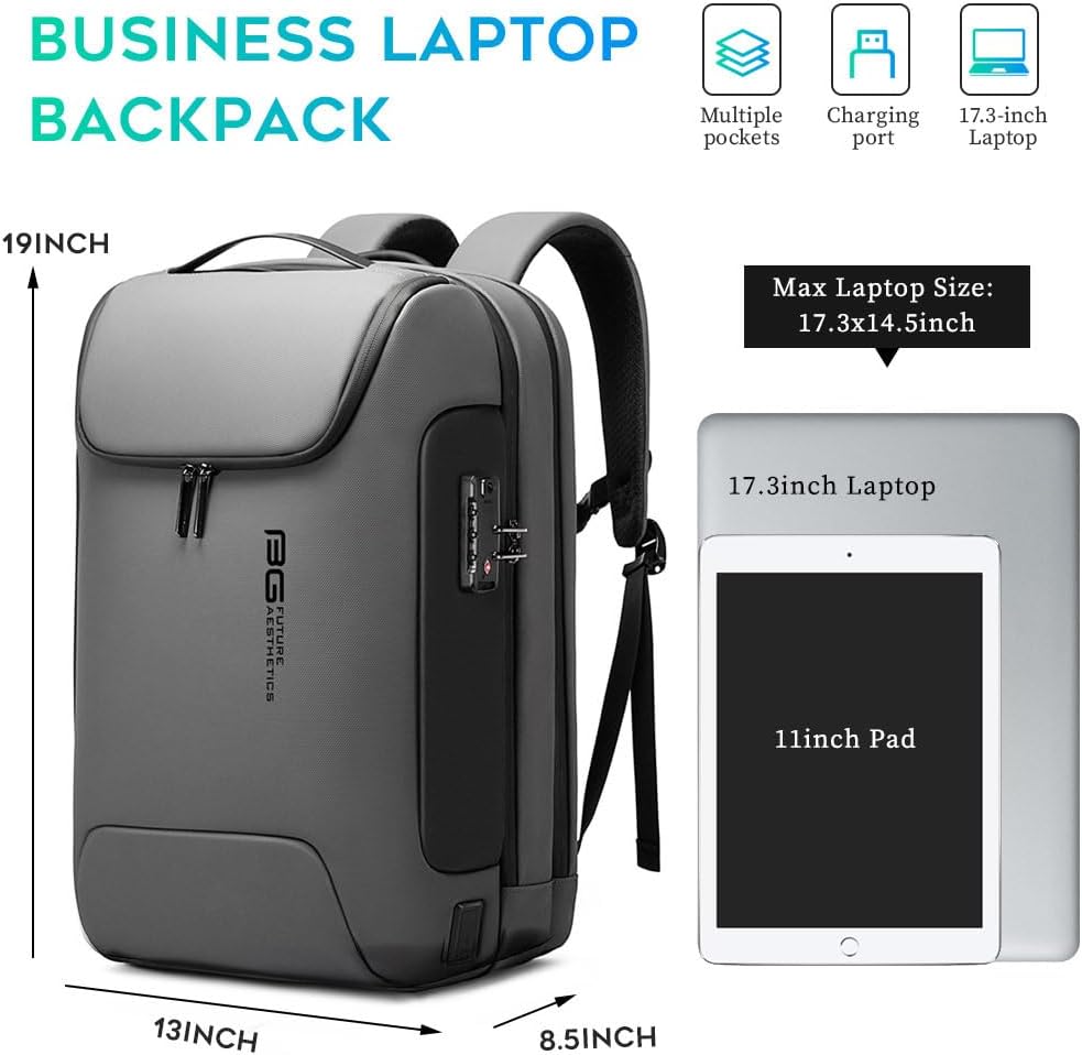 BANGE Anti Theft Backpack With TSA Lock,Waterproof Backpacks With YKK Zipper, High Tech Business Backpack For Men And Women, Laptop Backpack Fits For 17.3 Inch Notebook…